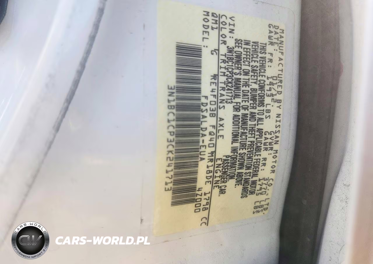2012 Nissan Versa 1.8 S VIN:3N1BC1CP3CK241713 - 13