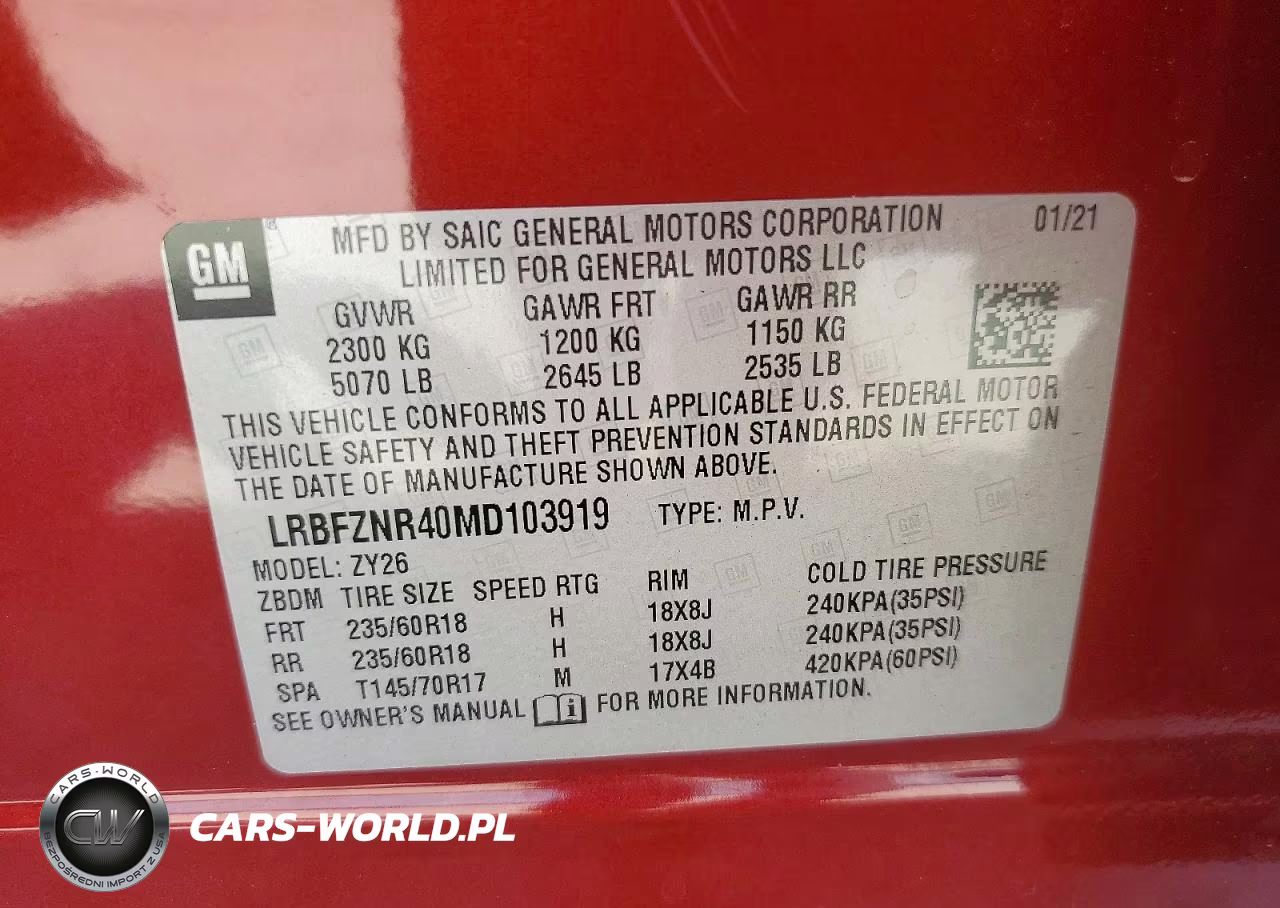 2021 BUICK ENVISION ESSENCE VIN:LRBFZNR40MD103919 - 13