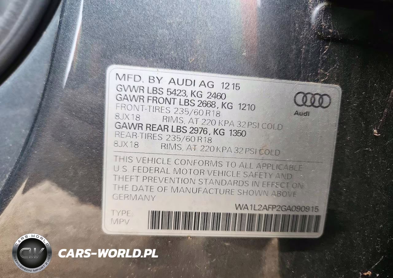 2016 Audi Q5 Premium Plus VIN:WA1L2AFP2GA090915 - 13