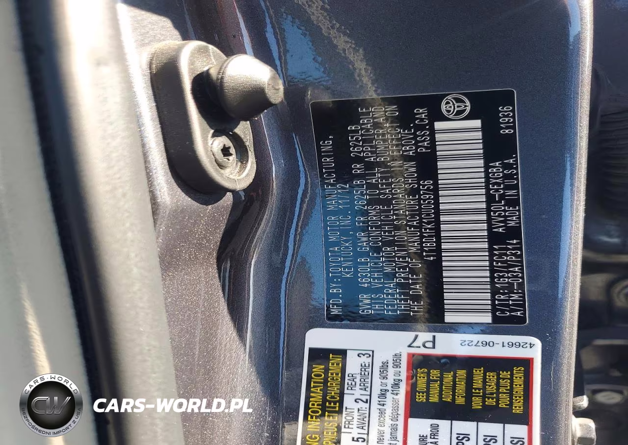 2012 Toyota Camry Hybrid Xle VIN:4T1BD1FK1CU059756 - 12