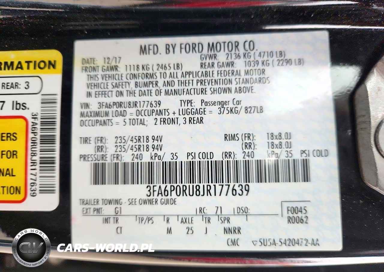 2018 Ford Fusion Titanium-Platinum Hev VIN:3FA6P0RU8JR177639 - 12