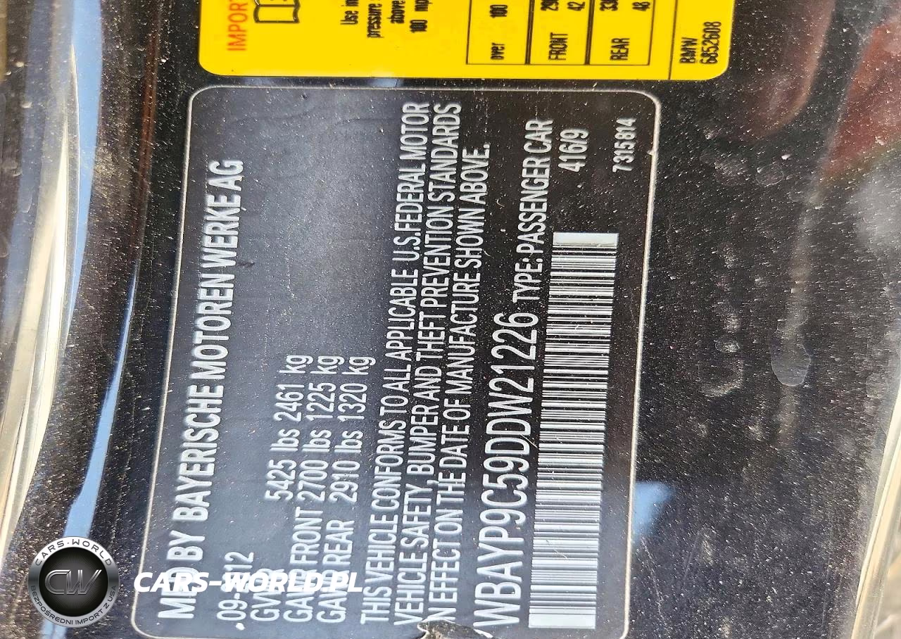2013 BMW 650 I VIN:WBAYP9C59DDW21226 - 12