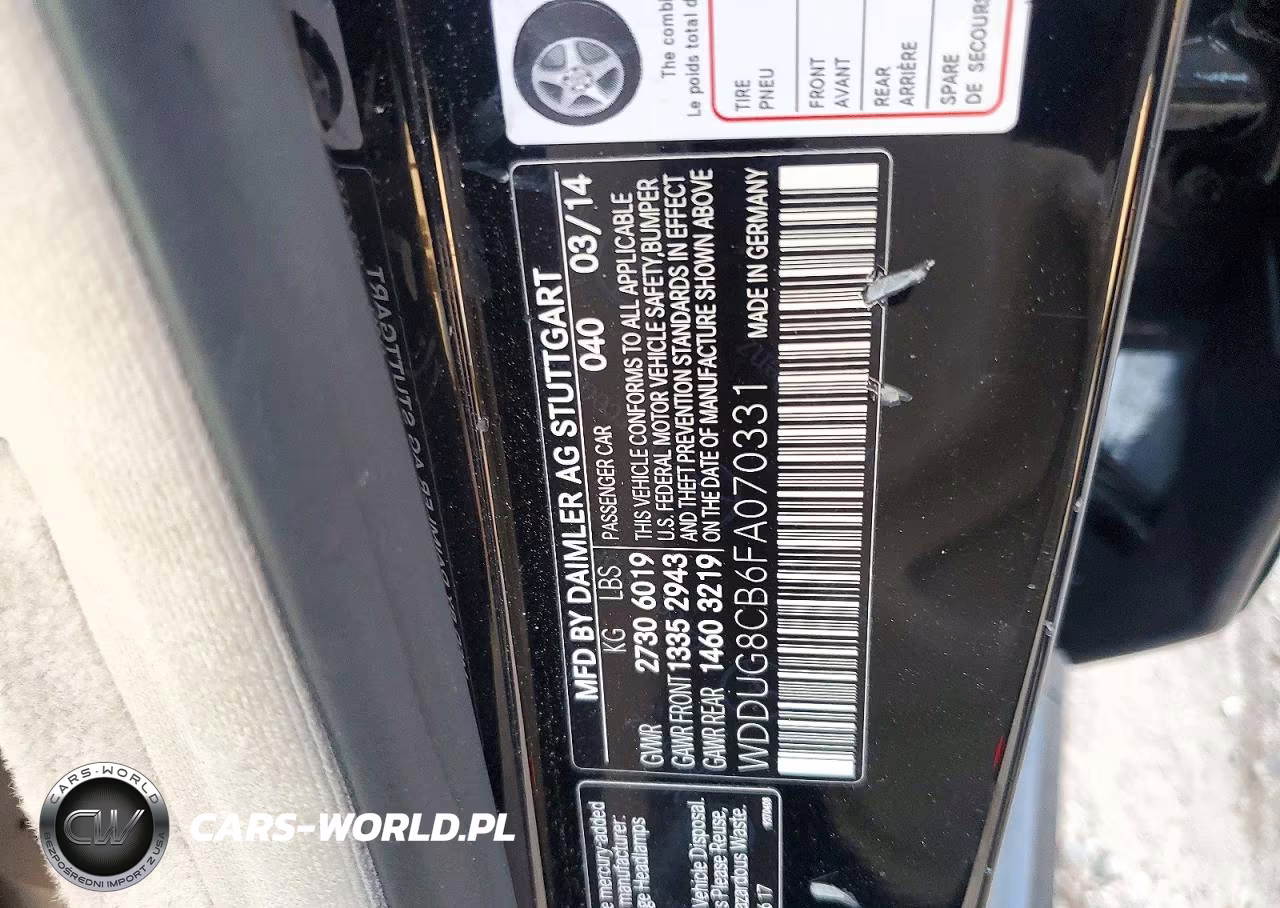 2015 Mercedes-Benz S 550 VIN:WDDUG8CB6FA070331 - 12