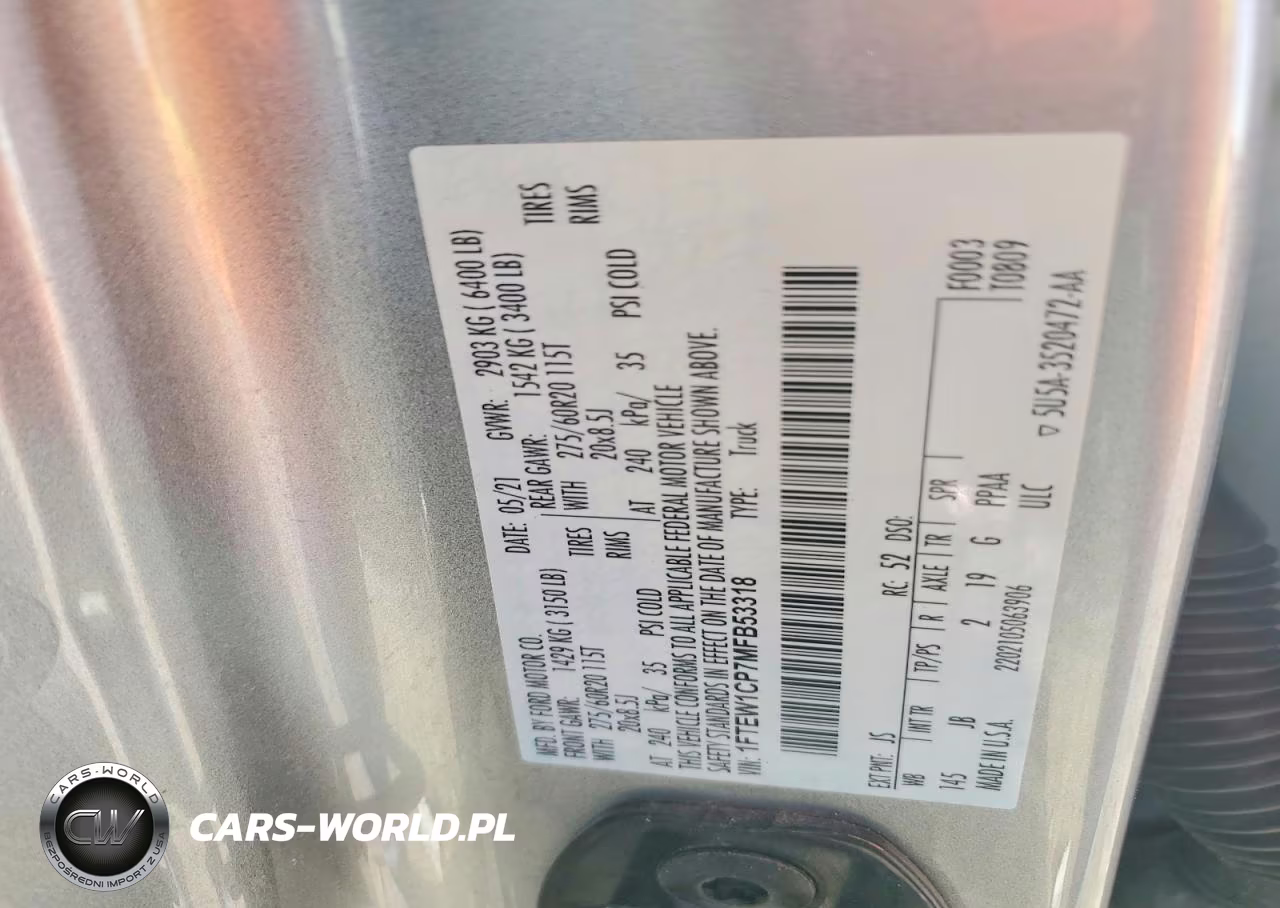 2021 Ford F150 Supercrew VIN:1FTEW1CP7MFB53318 - 12