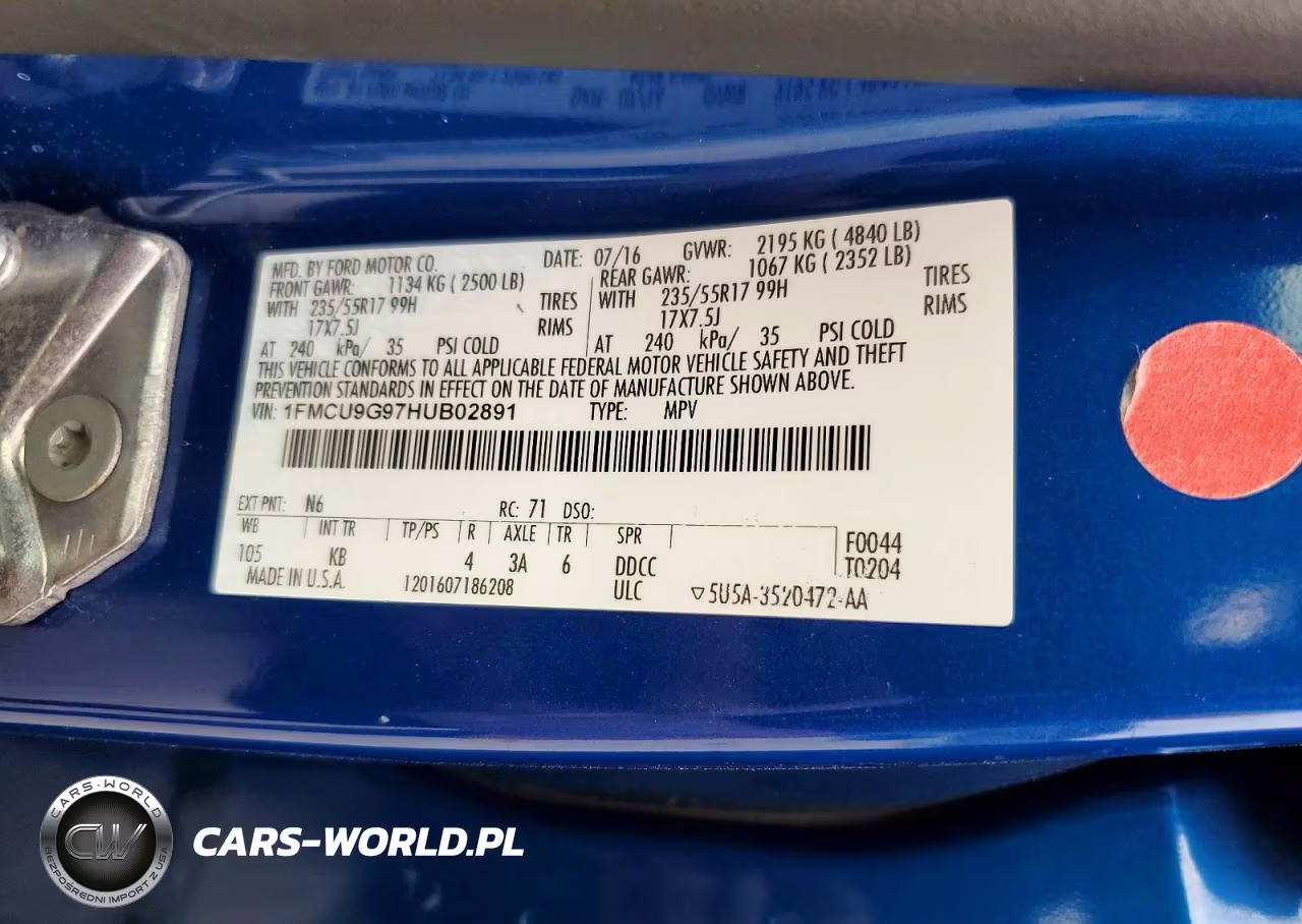2017 Ford Escape Se VIN:1FMCU9G97HUB02891 - 13