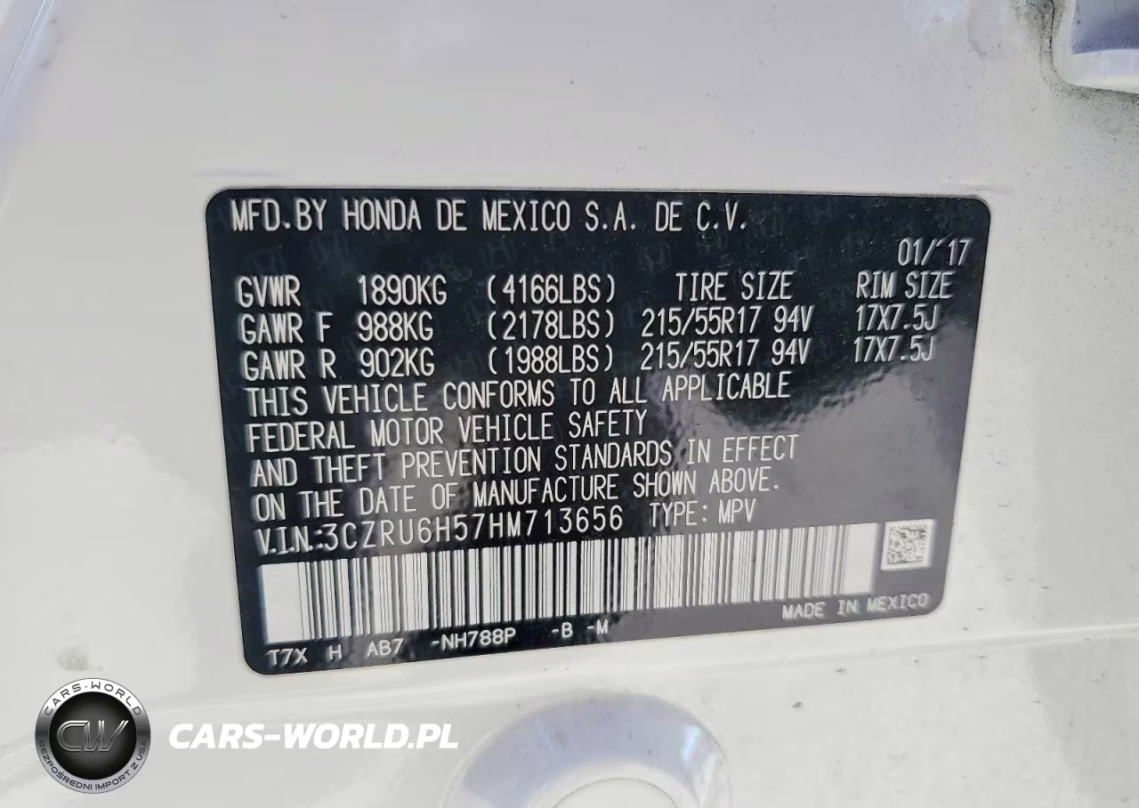 2017 Honda Hr-V Ex VIN:3CZRU6H57HM713656 - 14