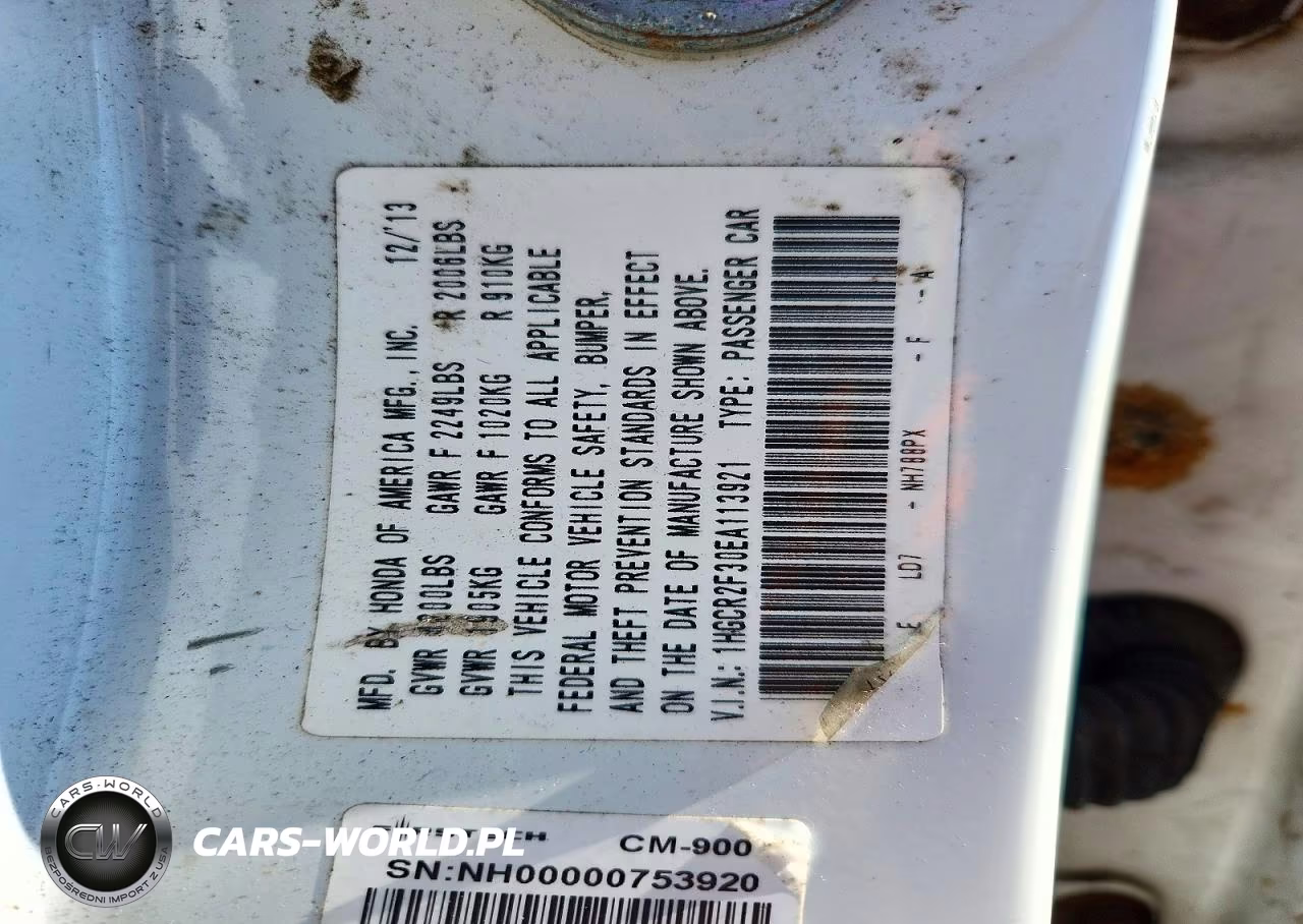 2014 Honda Accord Lx VIN:1HGCR2F30EA113921 - 13