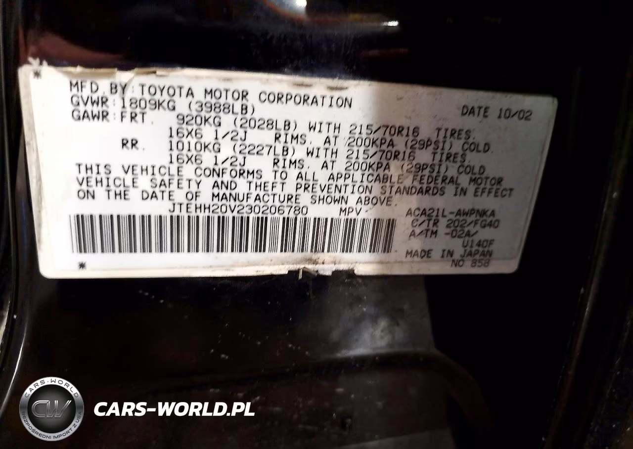 2003 Toyota Rav4 Base VIN:JTEHH20V230206780 - 14