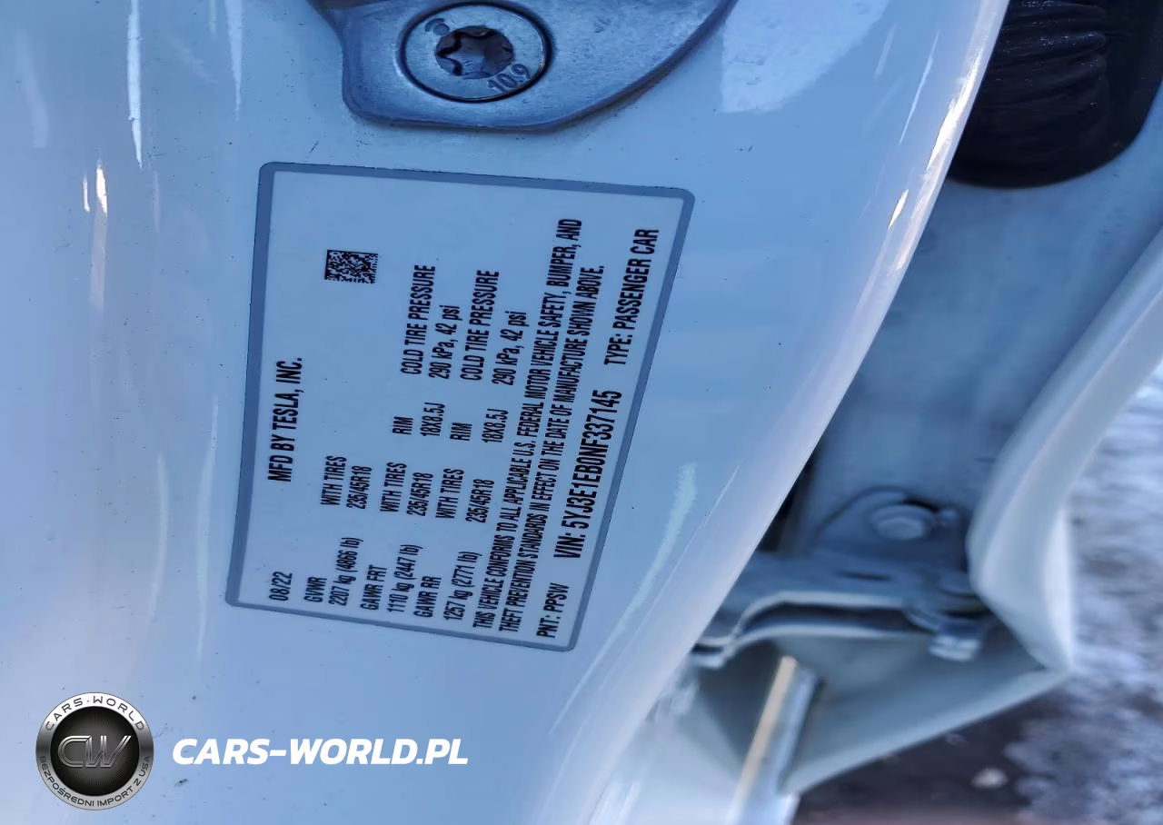 2022 Tesla Model 3 VIN:5YJ3E1EB0NF337145 - 12