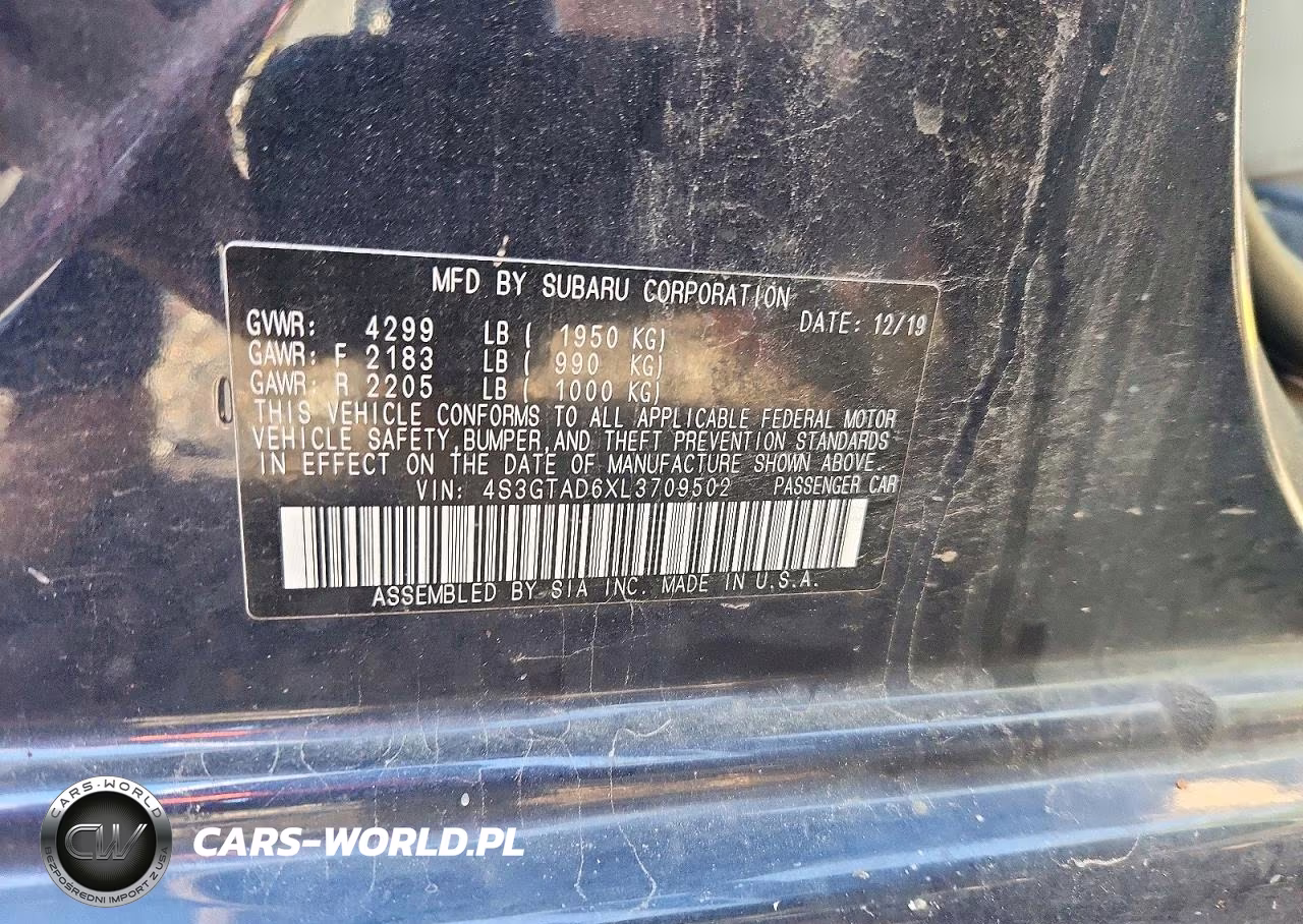 2020 Subaru Impreza Premium VIN:4S3GTAD6XL3709502 - 13