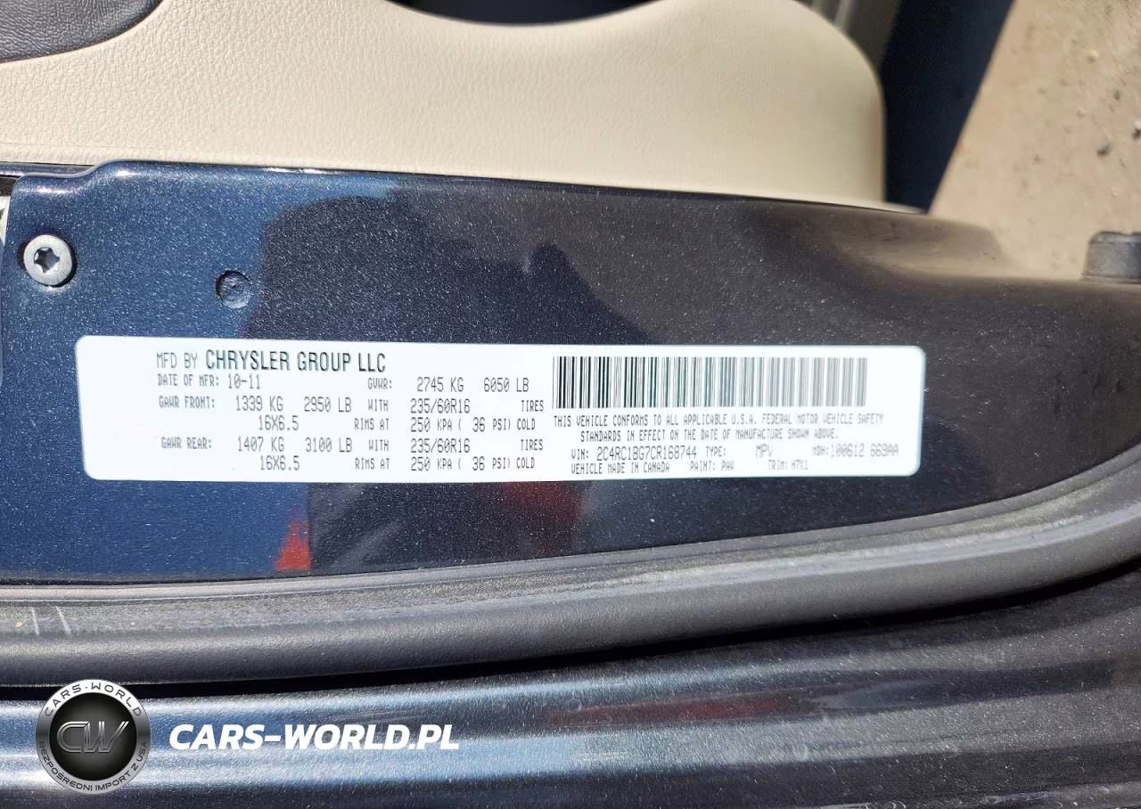 2012 Chrysler Town & Country Touring VIN:2C4RC1BG7CR168744 - 13