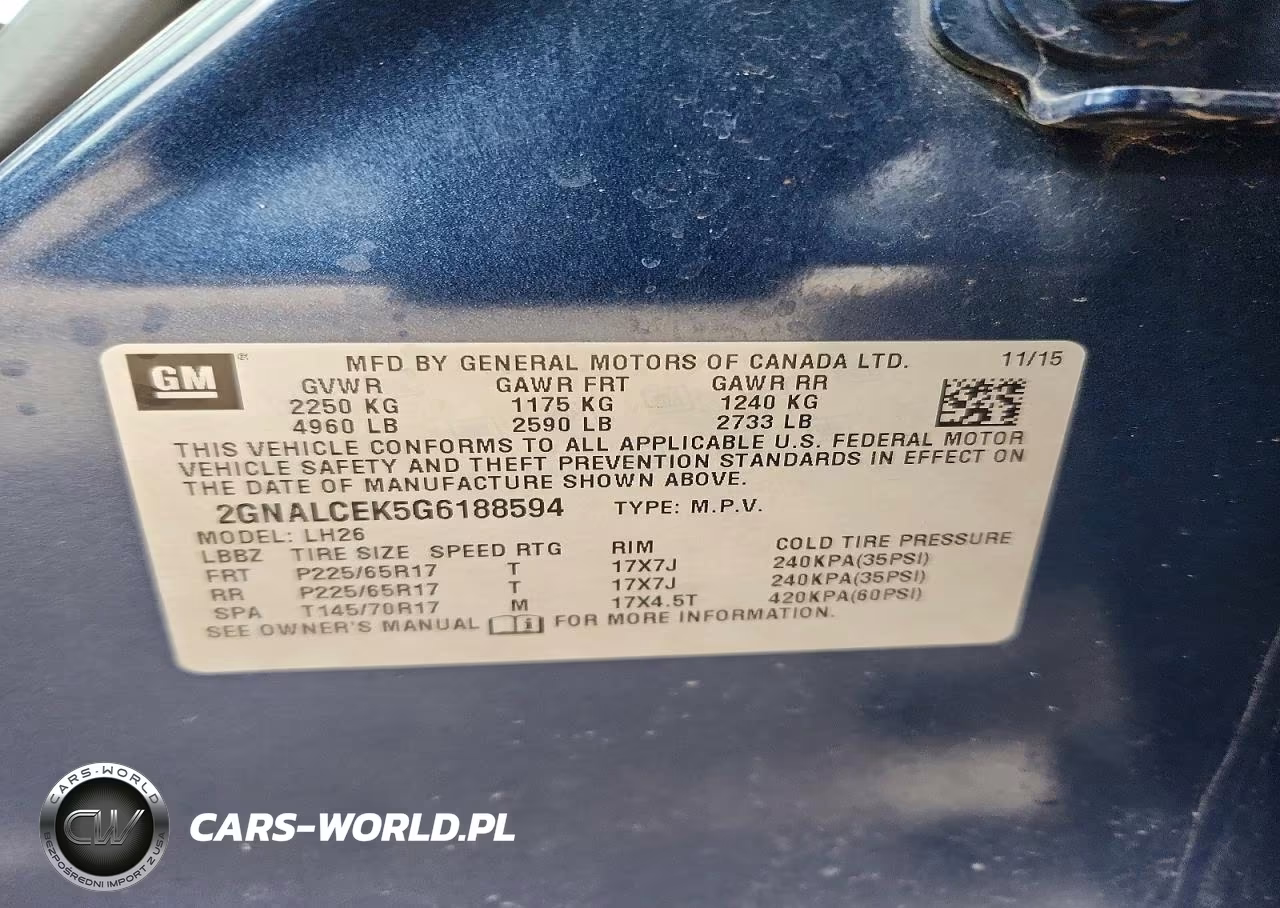 2016 Chevrolet Equinox Lt VIN:2GNALCEK5G6188594 - 12