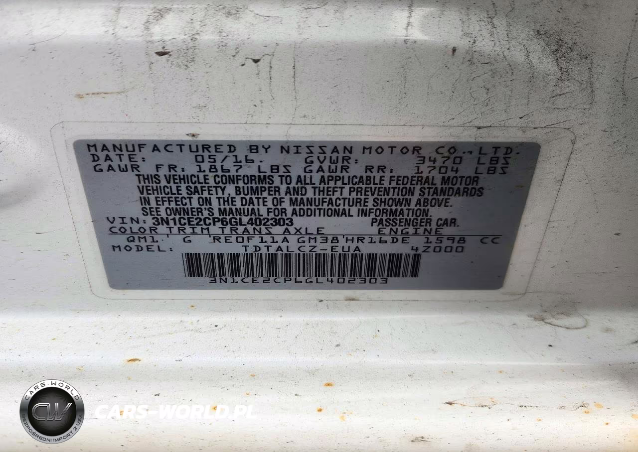 2016 Nissan Versa Note S Plus VIN:3N1CE2CP6GL402303 - 12