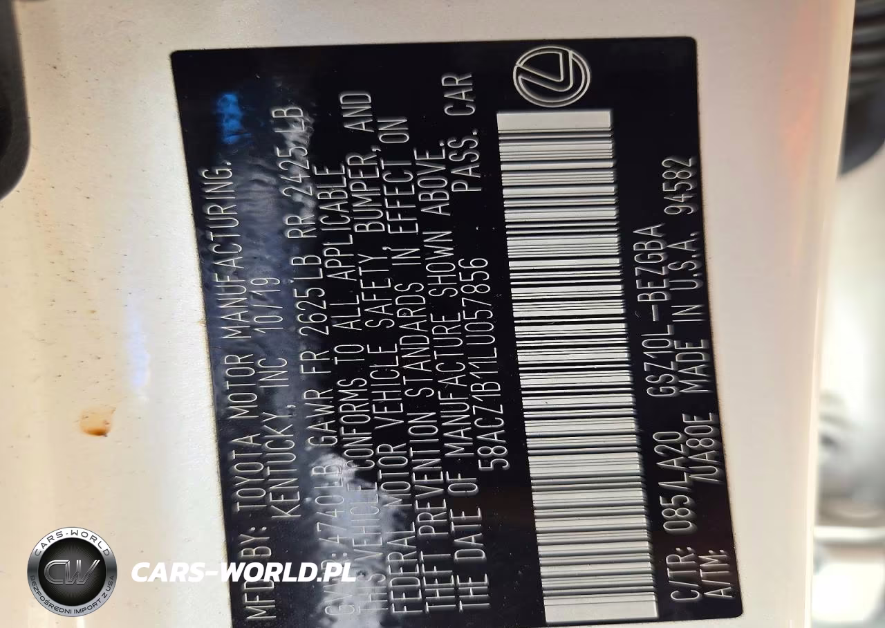 2020 Lexus Es 350 Base VIN:58ACZ1B11LU057856 - 13
