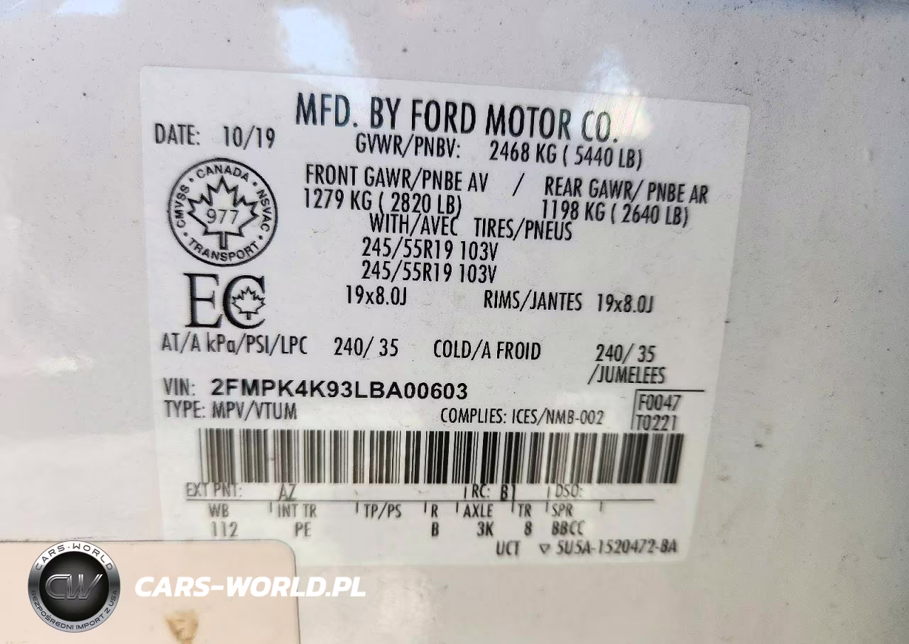 2020 Ford Edge Titanium VIN:2FMPK4K93LBA00603 - 13