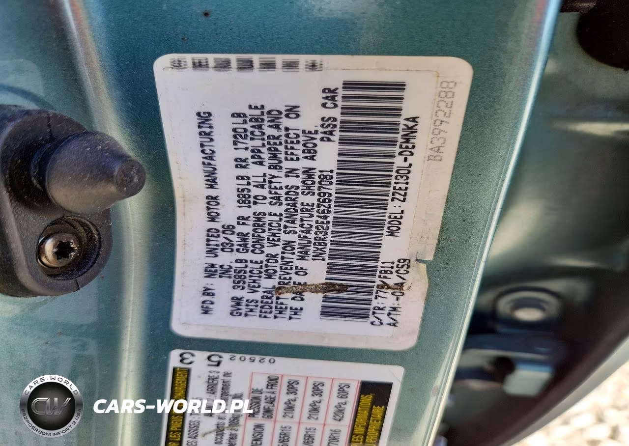 2006 Toyota Corolla Le VIN:1NXBR32E46Z697081 - 12