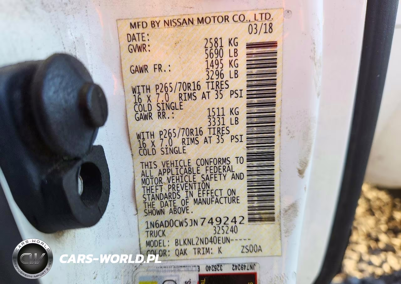 2018 Nissan Frontier Sv V6 VIN:1N6AD0CW5JN749242 - 12