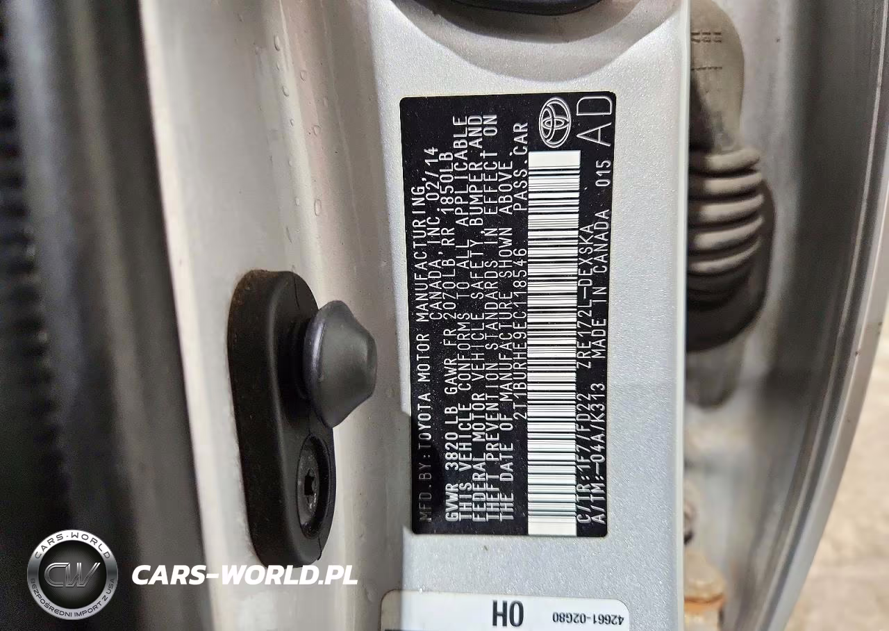 2014 Toyota Corolla S Plus VIN:2T1BURHE9EC118546 - 13