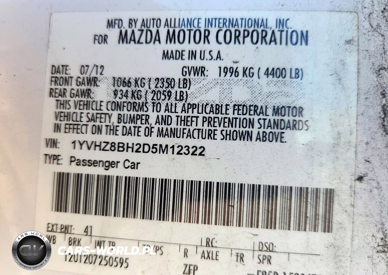 2013 Mazda 6 Sport VIN:1YVHZ8BH2D5M12322 - 12