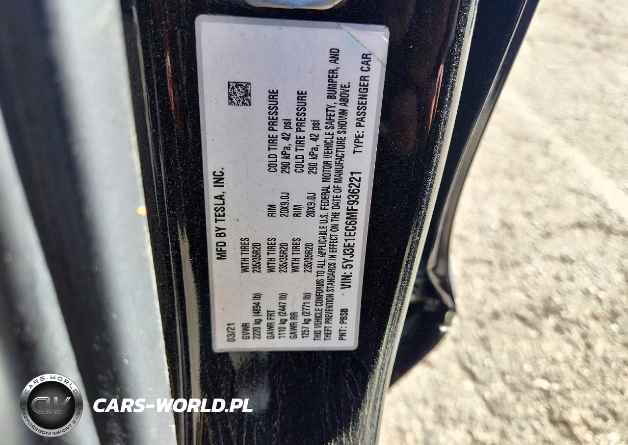 2021 Tesla Model 3 VIN:5YJ3E1EC6MF936221 - 12
