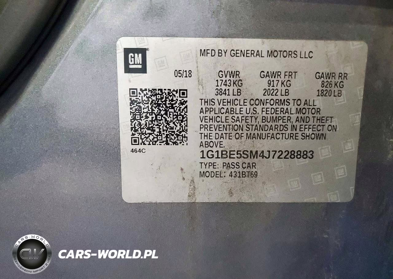 2018 Chevrolet Cruze Lt VIN:1G1BE5SM4J7228883 - 13