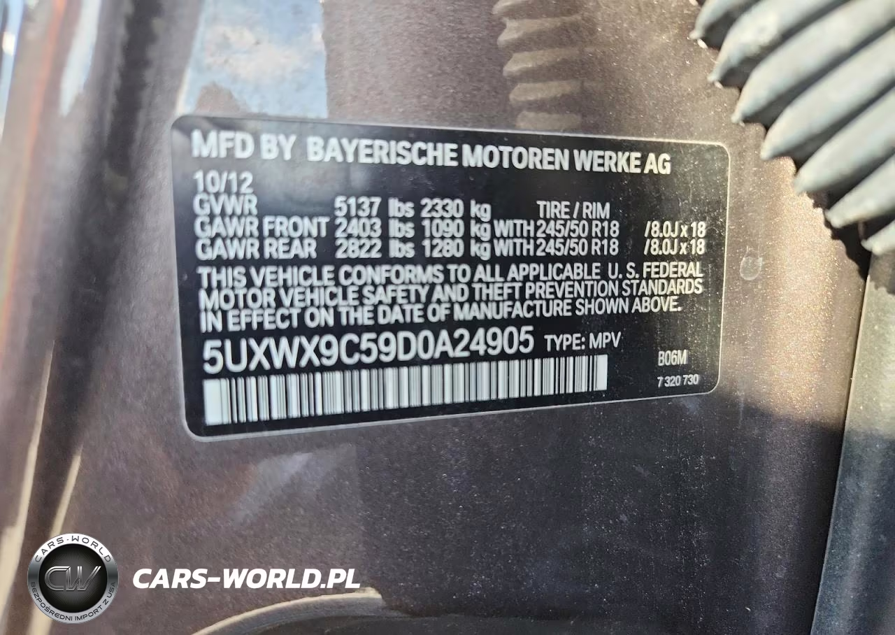 2013 BMW X3 xDrive28I VIN:5UXWX9C59D0A24905 - 12