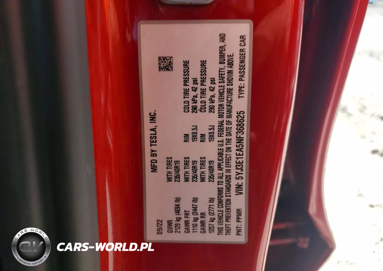2022 Tesla Model 3 VIN:5YJ3E1EA5NF368625 - 12