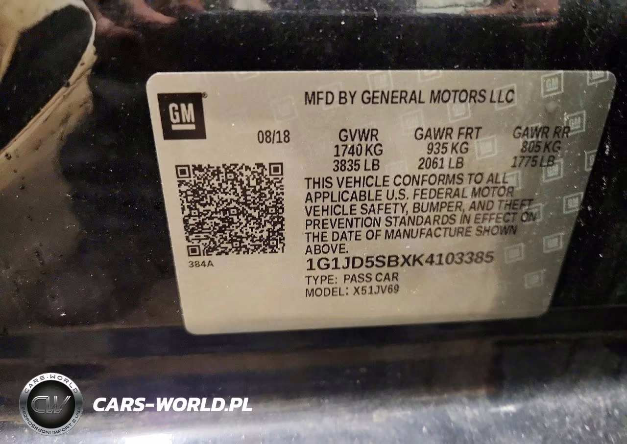 2019 Chevrolet Sonic Lt VIN:1G1JD5SBXK4103385 - 12