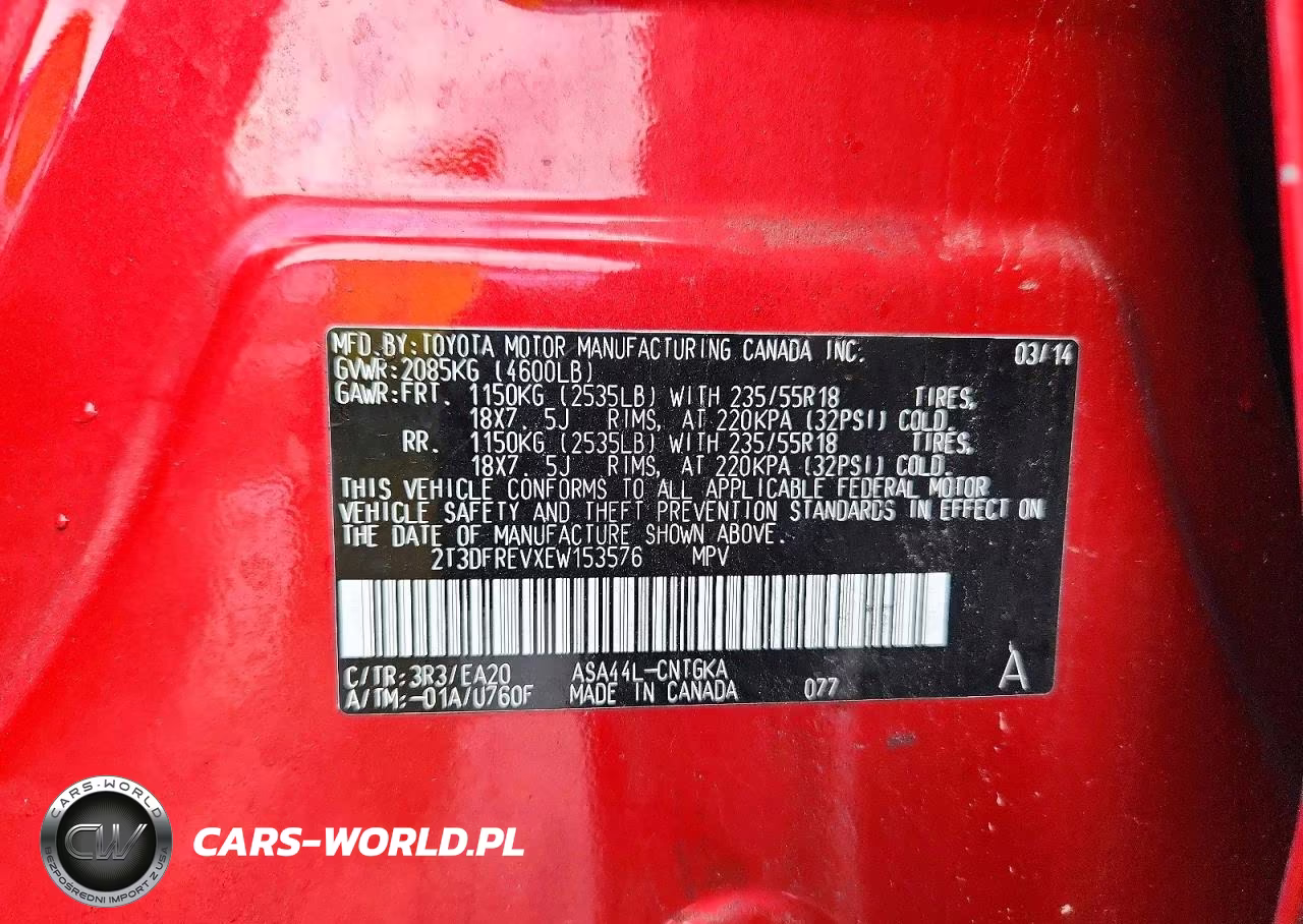 2014 Toyota Rav4 Limited VIN:2T3DFREVXEW153576 - 13