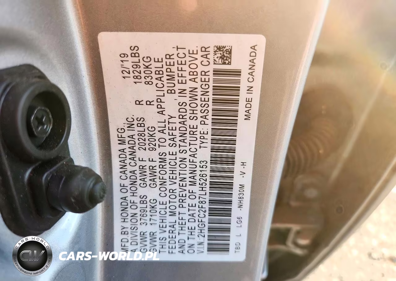 2020 Honda Civic Sport VIN:2HGFC2F87LH526153 - 12