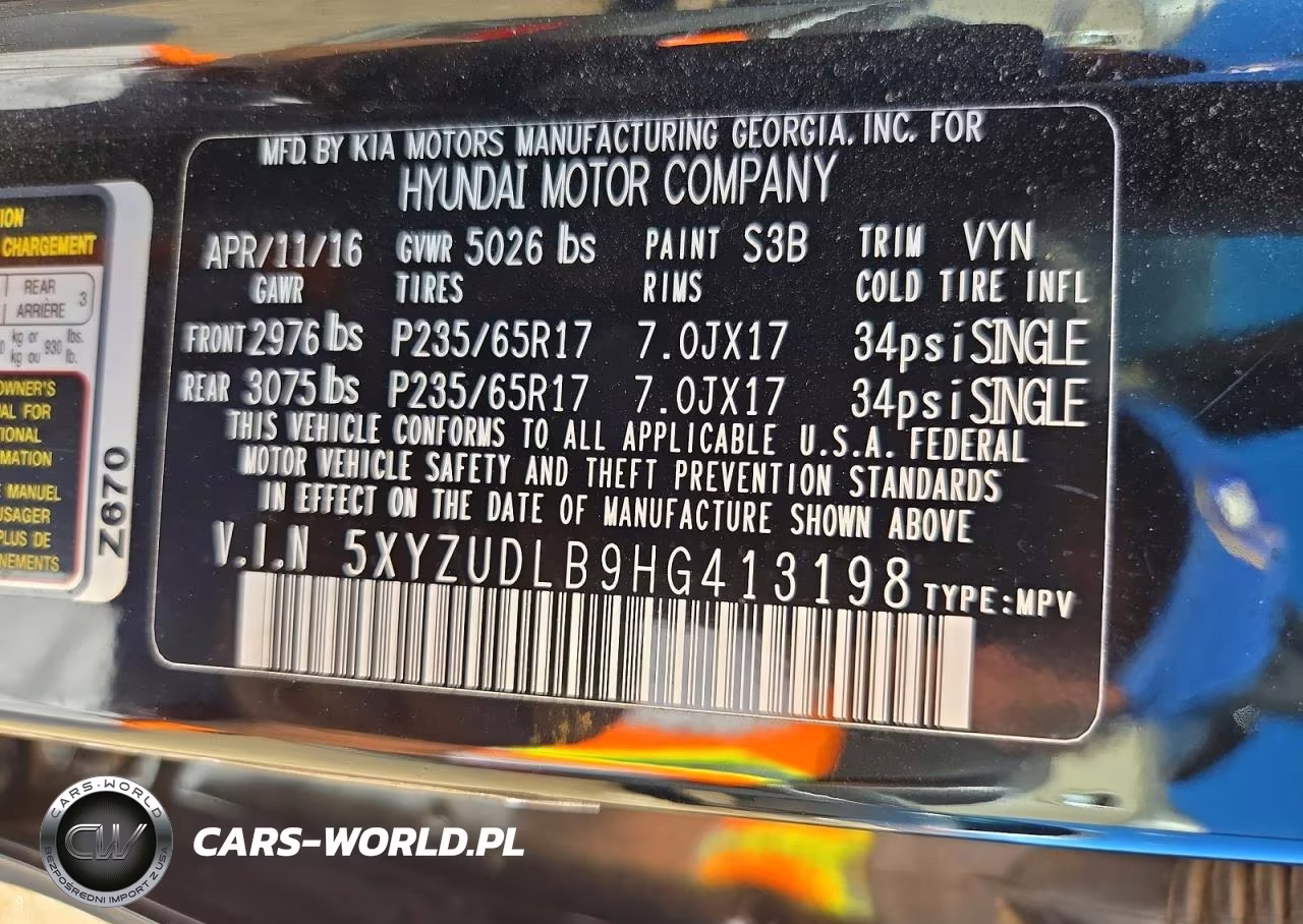 2017 Hyundai Santa Fe Sport 2.4L VIN:5XYZUDLB9HG413198 - 13