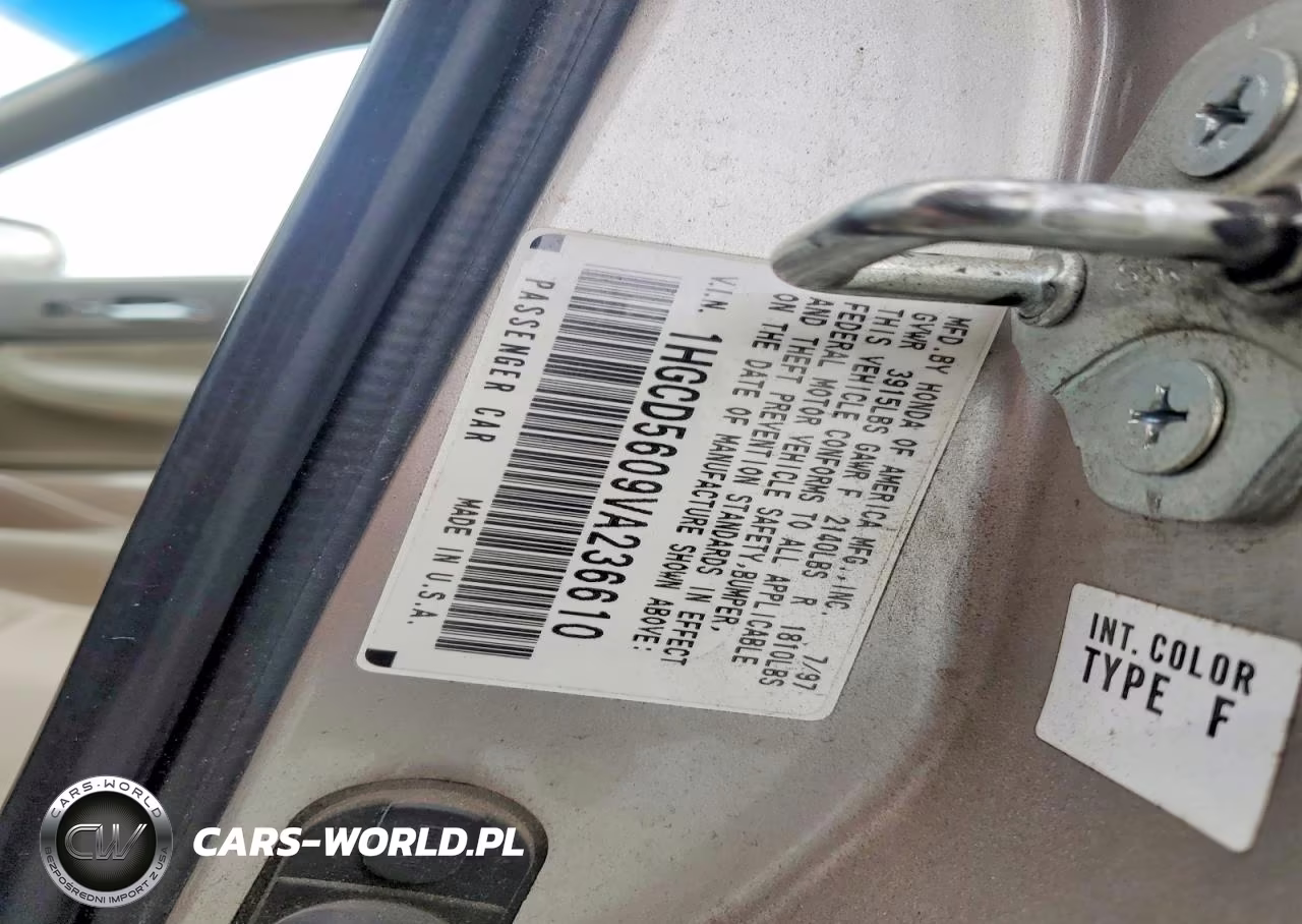 1997 Honda Accord Se VIN:1HGCD5609VA236610 - 12
