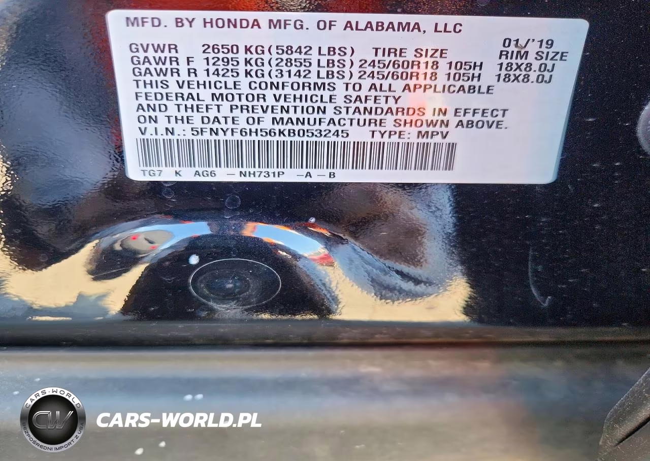 2019 Honda Pilot Exl VIN:5FNYF6H56KB053245 - 13