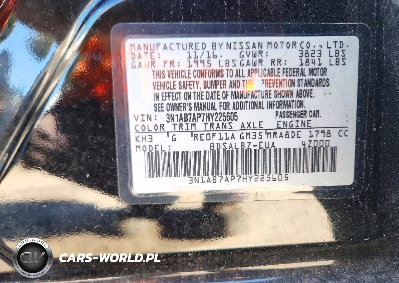2017 Nissan Sentra S VIN:3N1AB7AP7HY225605 - 12