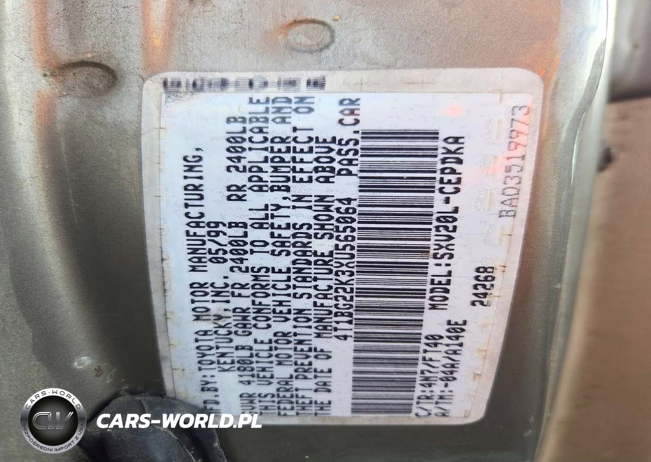 1999 Toyota Camry Ce VIN:4T1BG22K3XU565064 - 12