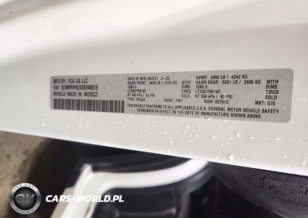 2025 Ram Promaster 3500 3500 High VIN:3C6MRVHGXSE546019 - 13