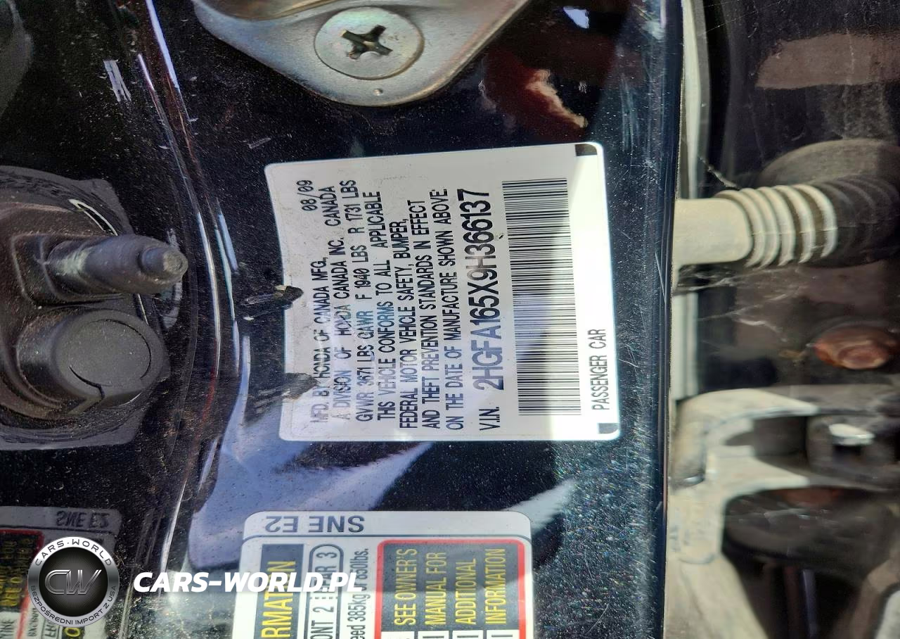 2009 Honda Civic Lx VIN:2HGFA165X9H366137 - 13