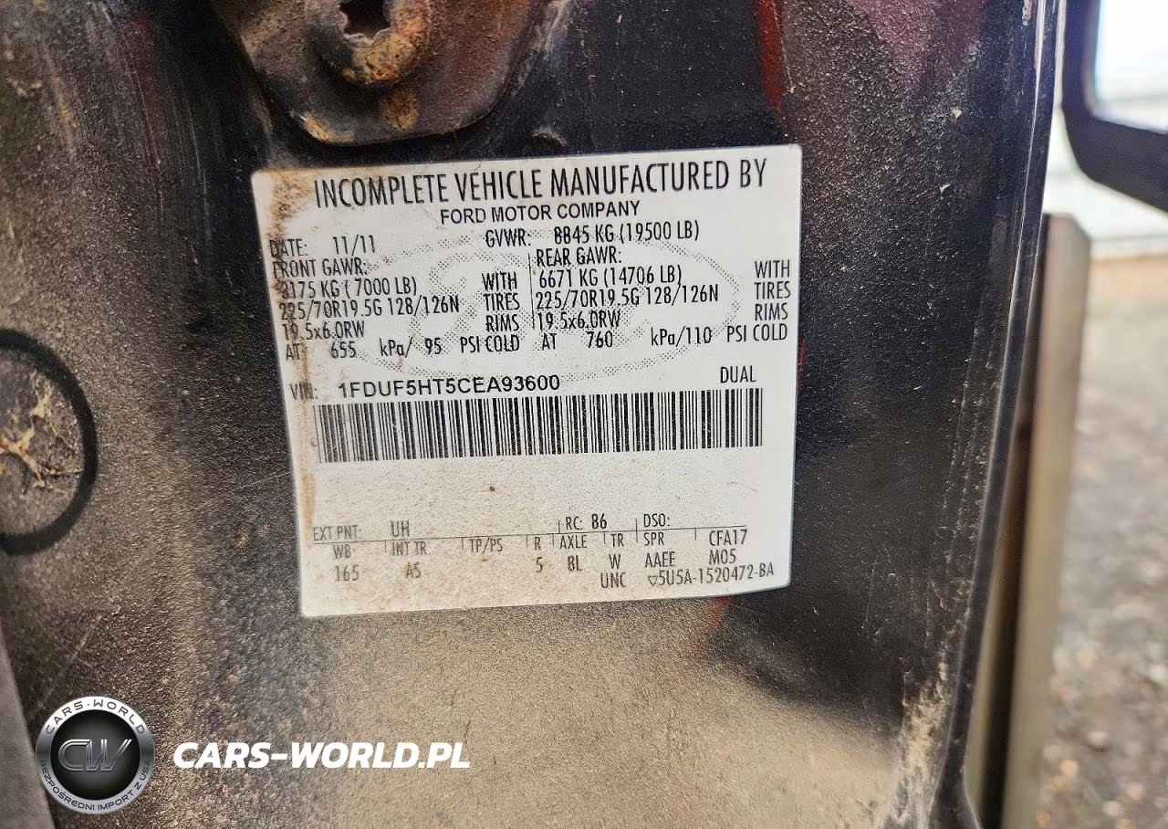 2012 Ford F550 Super Duty Dump Truck VIN:1FDUF5HT5CEA93600 - 11
