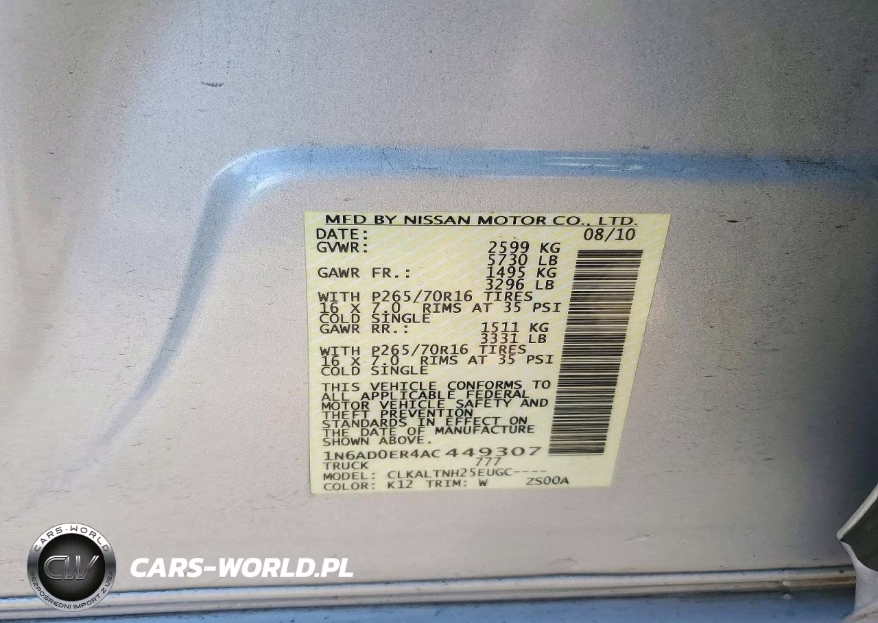 2010 Nissan Frontier Se V6 VIN:1N6AD0ER4AC449307 - 13