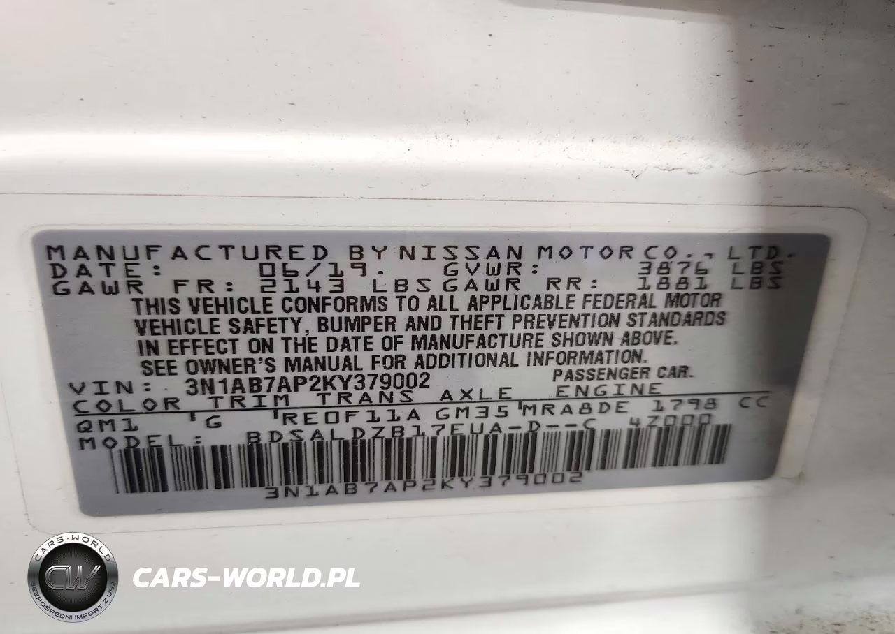2019 Nissan Sentra Sv VIN:3N1AB7AP2KY379002 - 12