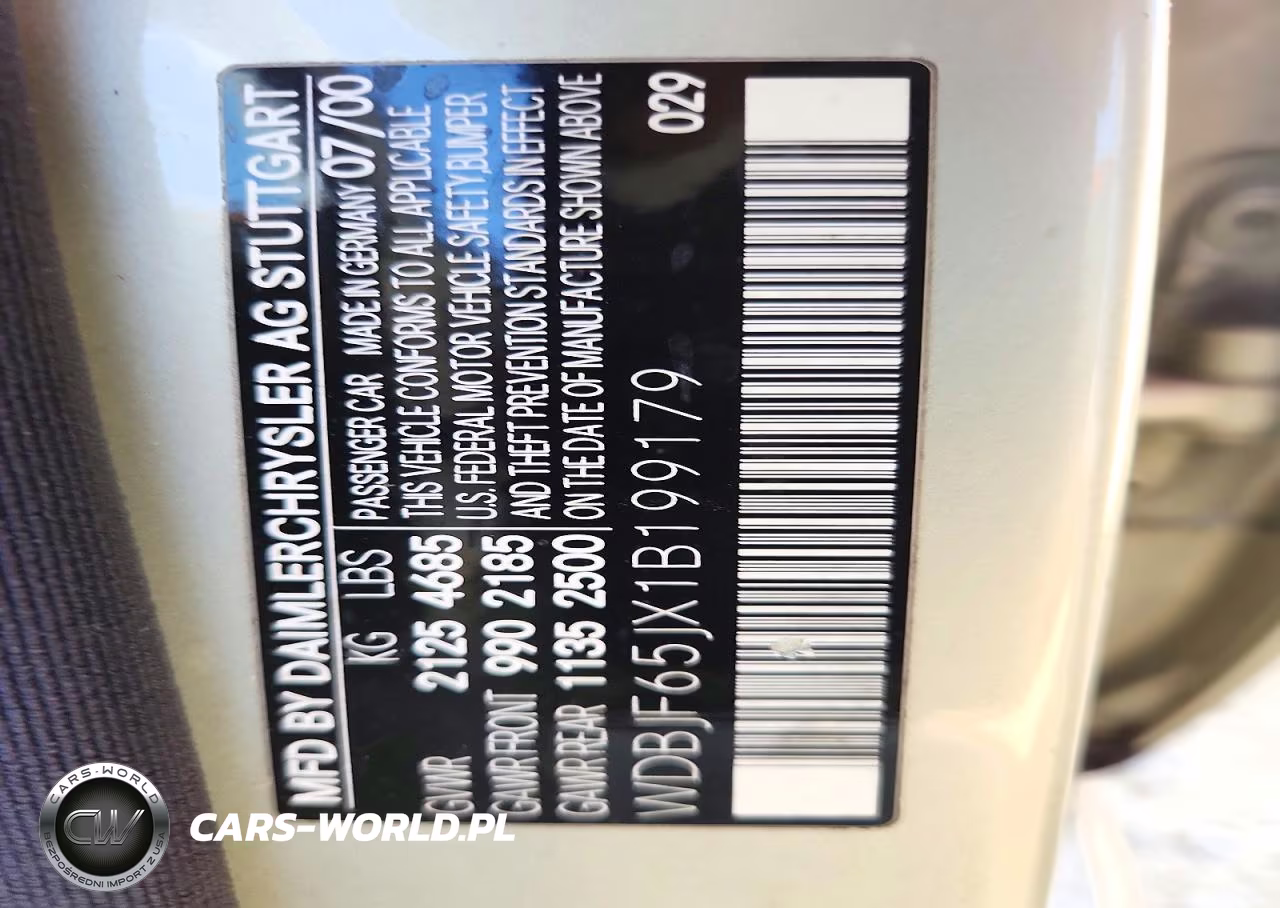 2001 Mercedes-Benz E 320 VIN:WDBJF65JX1B199179 - 12