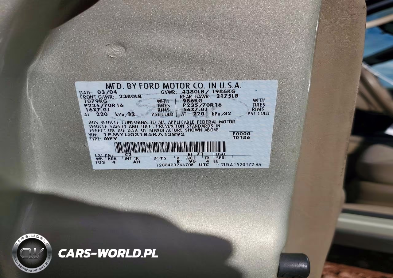 2005 Ford Escape Xlt VIN:1FMYU03185KA43892 - 13