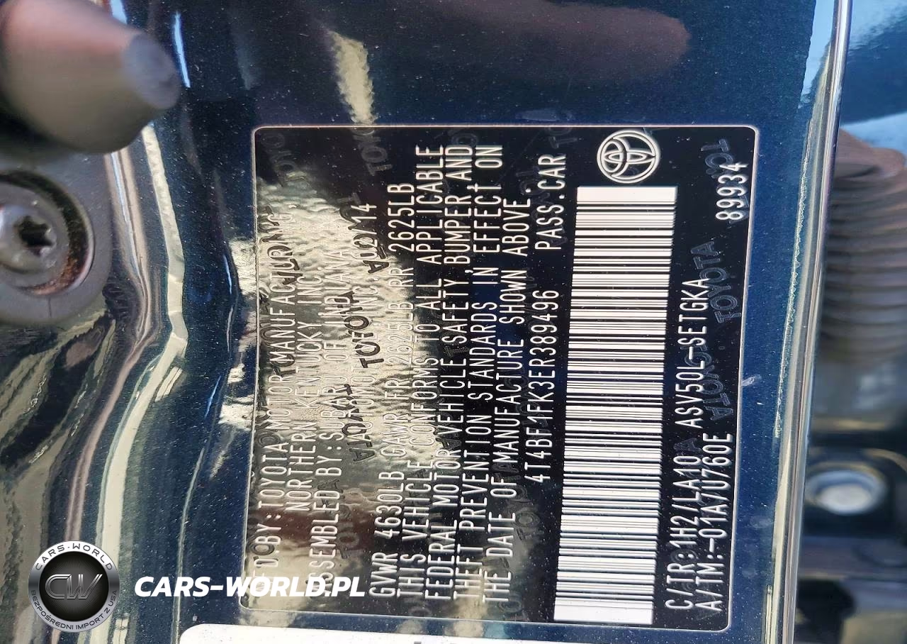 2014 Toyota Camry Xle VIN:4T4BF1FK3ER389496 - 12