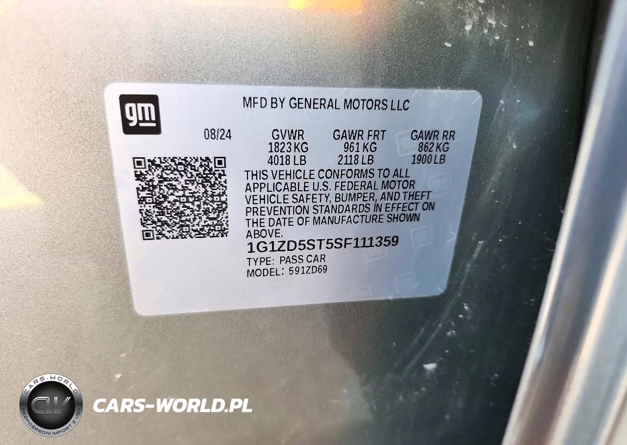 2025 Chevrolet Malibu Lt VIN:1G1ZD5ST5SF111359 - 13