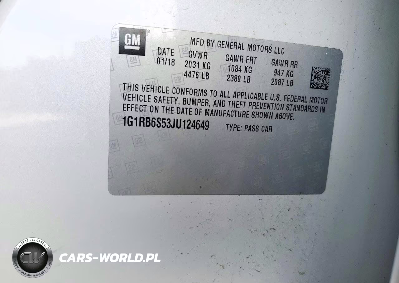 2018 Chevrolet Volt Premier VIN:1G1RB6S53JU124649 - 12
