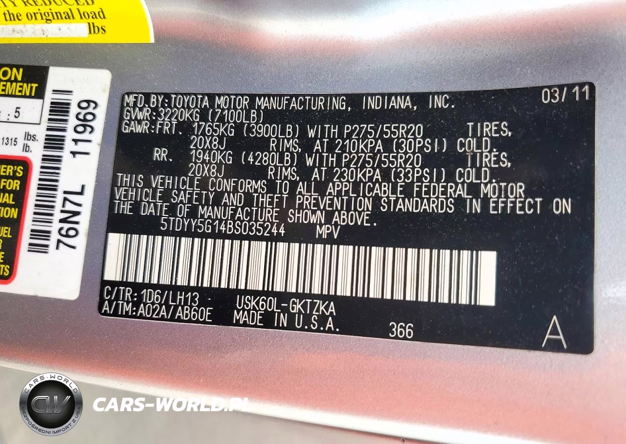 2011 Toyota Sequoia Platinum VIN:5TDYY5G14BS035244 - 13