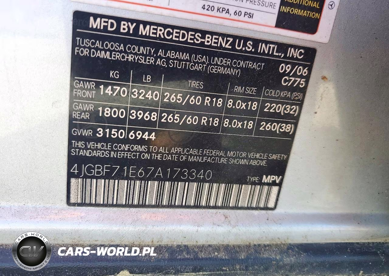 2007 Mercedes-Benz Gl 450 4Matic VIN:4JGBF71E67A173340 - 12