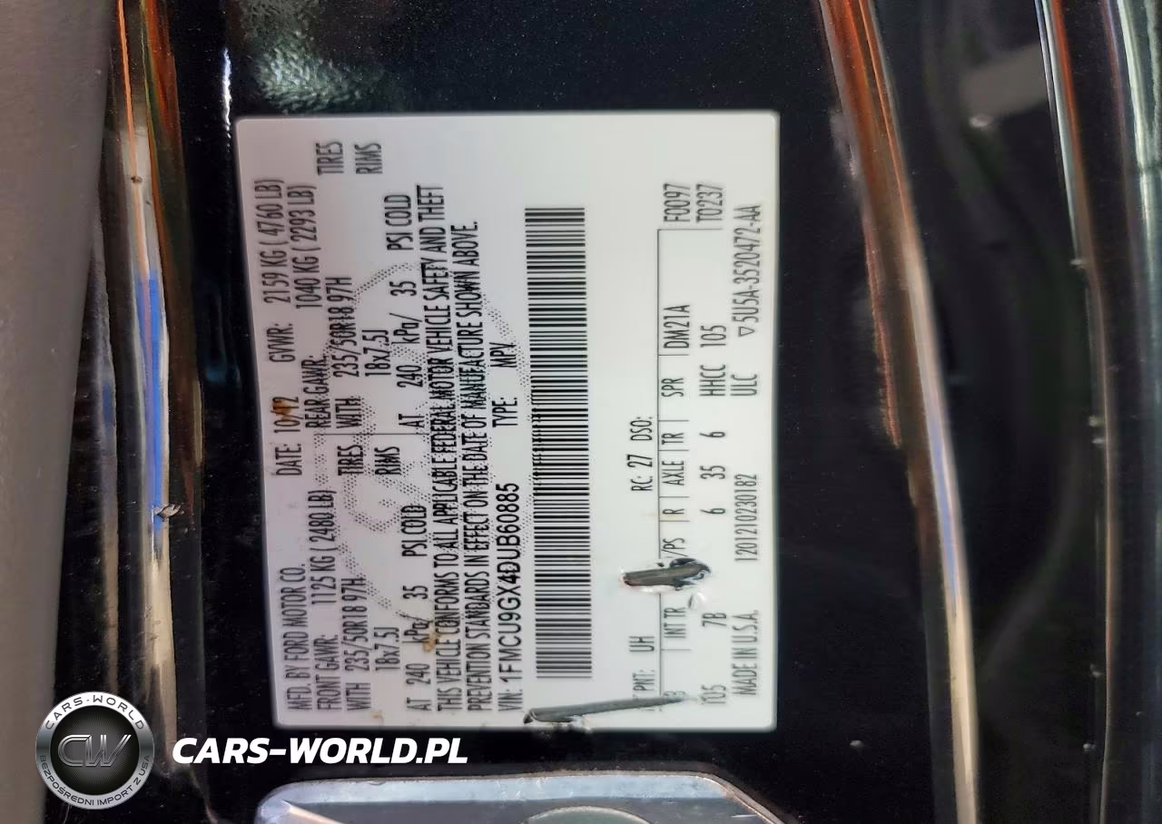 2013 Ford Escape Se VIN:1FMCU9GX4DUB60885 - 13