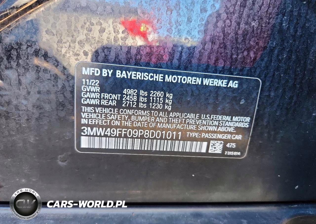 2023 BMW M340Xi VIN:3MW49FF09P8D01011 - 12