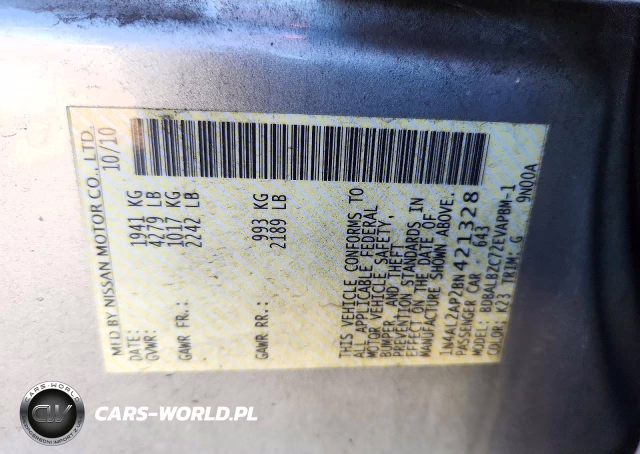2011 Nissan Altima 2.5 VIN:1N4AL2AP2BN421328 - 12